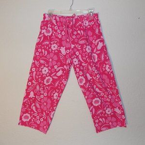 Fresh Produce PINK/WHITE Floral Print Capris